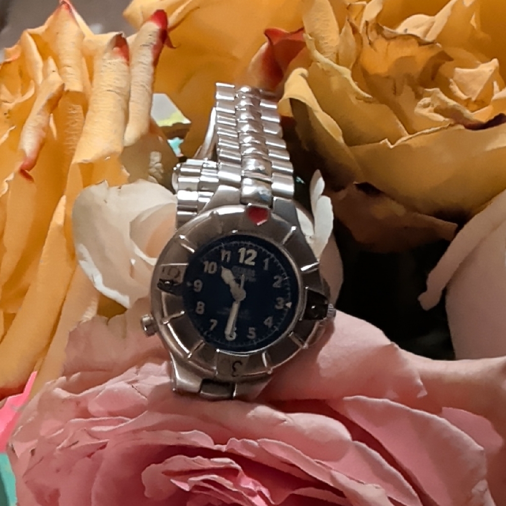 GUESS Silver Watch with Blue Dial